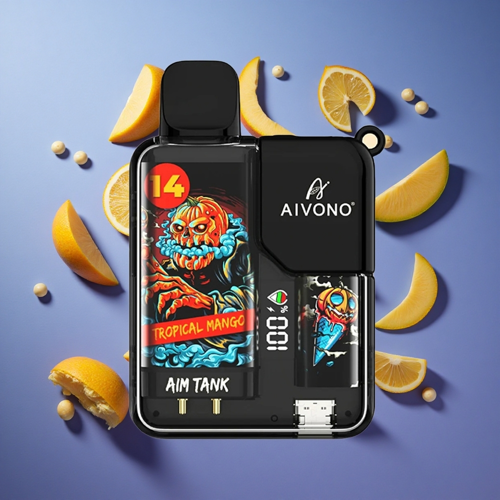 Mango Tropicale Aivono AIM-TANK 9500 Puffs 18ml E-liquid LCD Italia vape