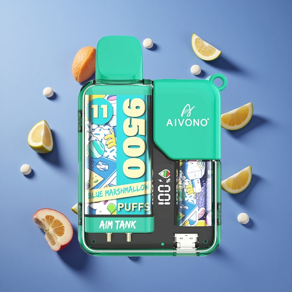 Marshmallow Blu Aivono AIM-TANK 9500 Puffs Display LCD Italia vape