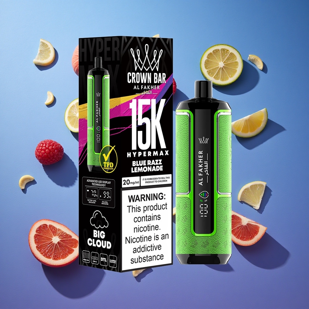 Lampone Limonata Al Fakher Crown Bar 15K Hypermax 15000 Puffs Italia vape