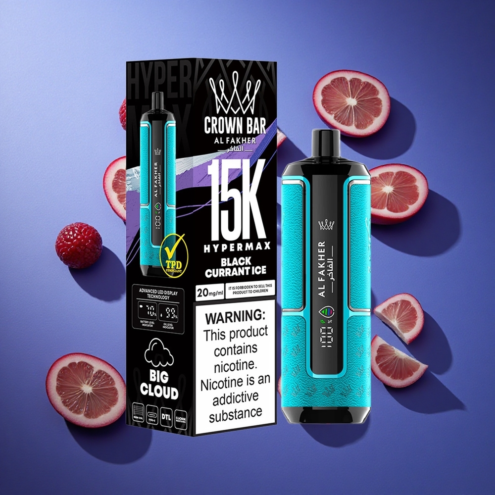Ribes Nero Ghiaccio Al Fakher Crown Bar 15K Hypermax 15.000 Puffs DTL Italia vape