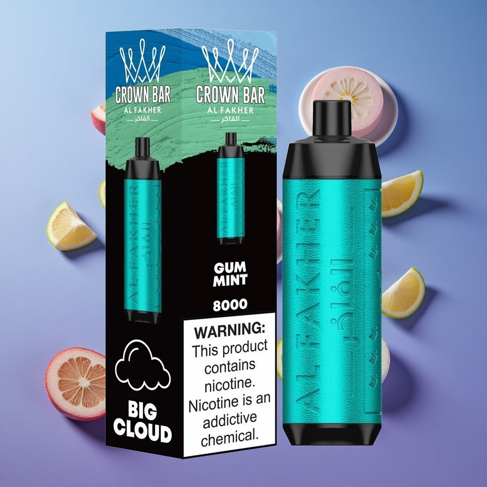 Menta Gommoso Al Fakher Crown Bar 8000 Cristallo 8000 Puffs Italia vape