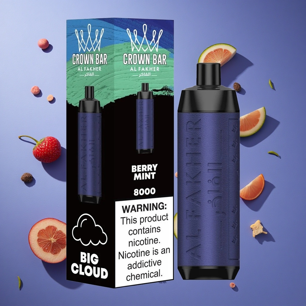 Menta di Bacche Al Fakher Crown Bar 8000 Puffs Cristallo Italia vape