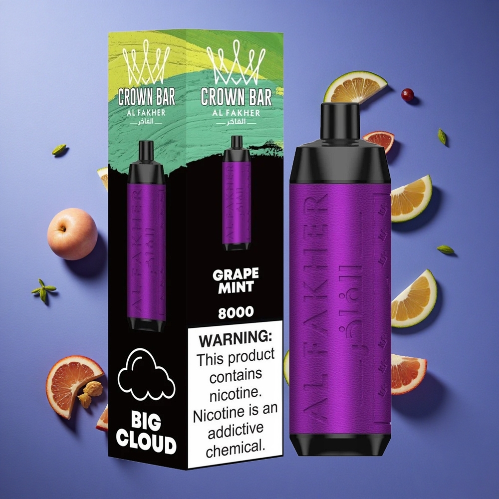 Uva Menta Al Fakher Crown Bar 8000 Cristallo 18ml Italia vape