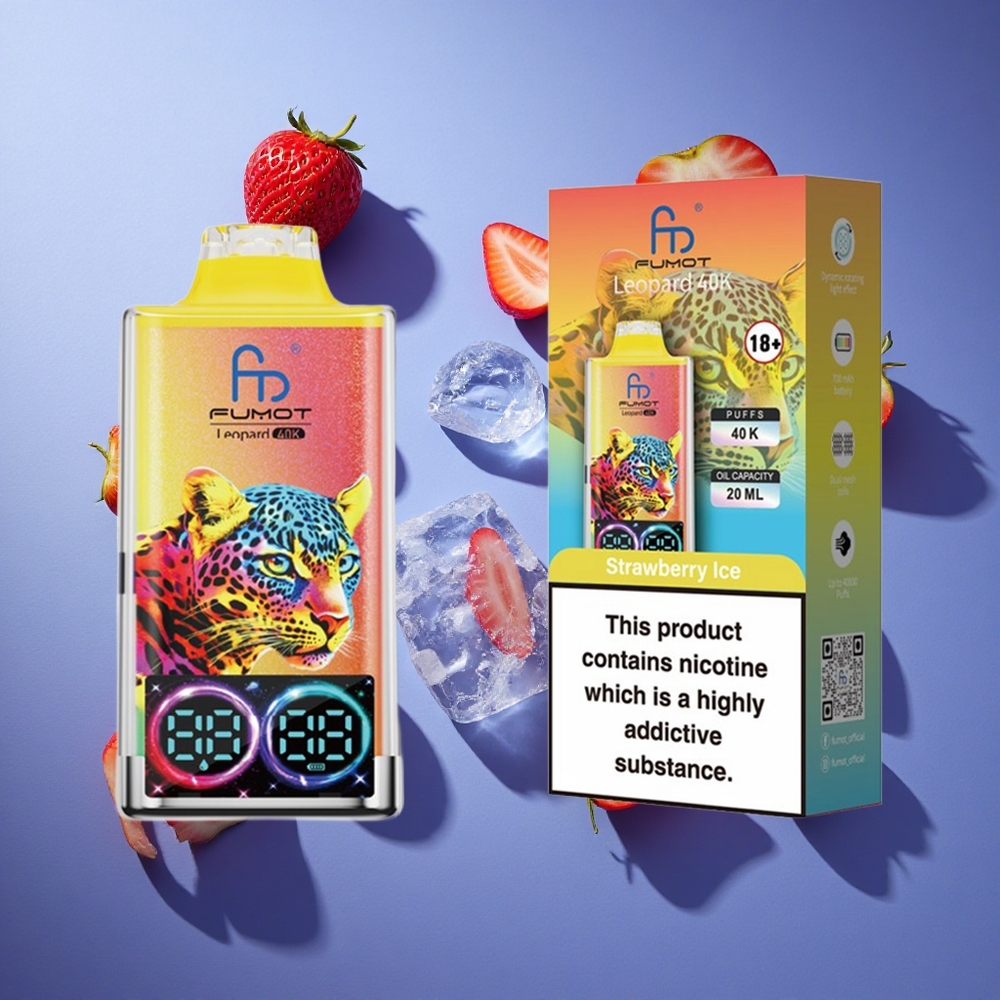 Fragola Ghiaccio Fumot Leopard 40K Puffs Batteria 700mAh Italia vape
