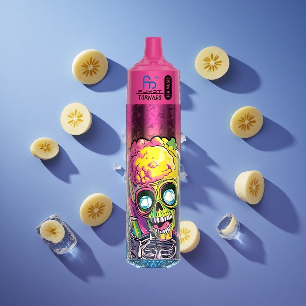 Banana Ghiaccio Fumot RandM Tornado 30000 Puffs 30mL Ricaricabile Italia vape