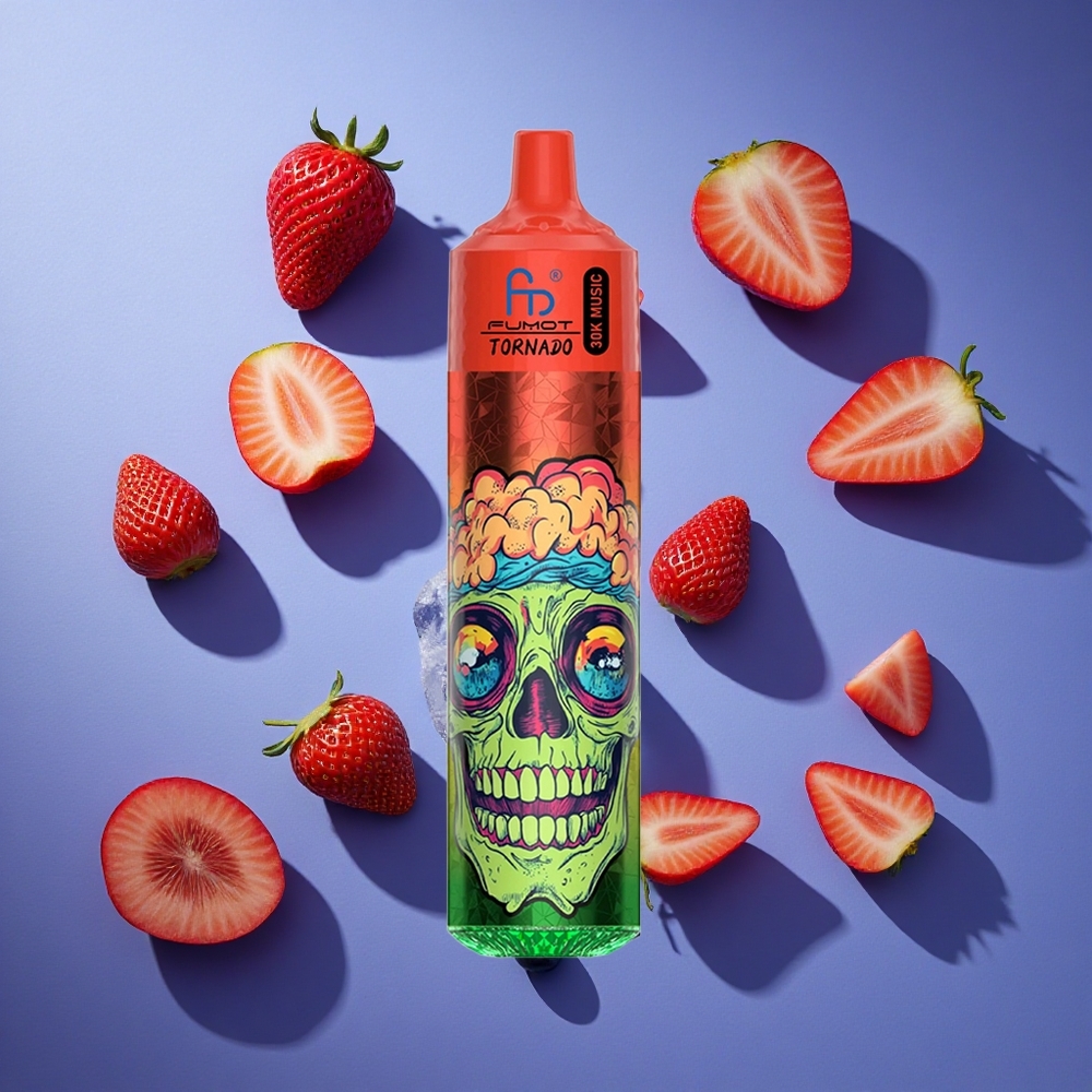 Fragola Berry Ghiaccio Fumot RandM Tornado 30000 Puffs Display LED Italia vape