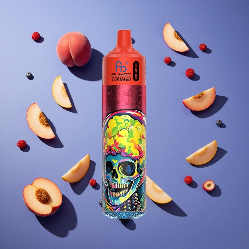 Pesche Bacche Fumot RandM Tornado 30000 Puffs Display LED Italia vape