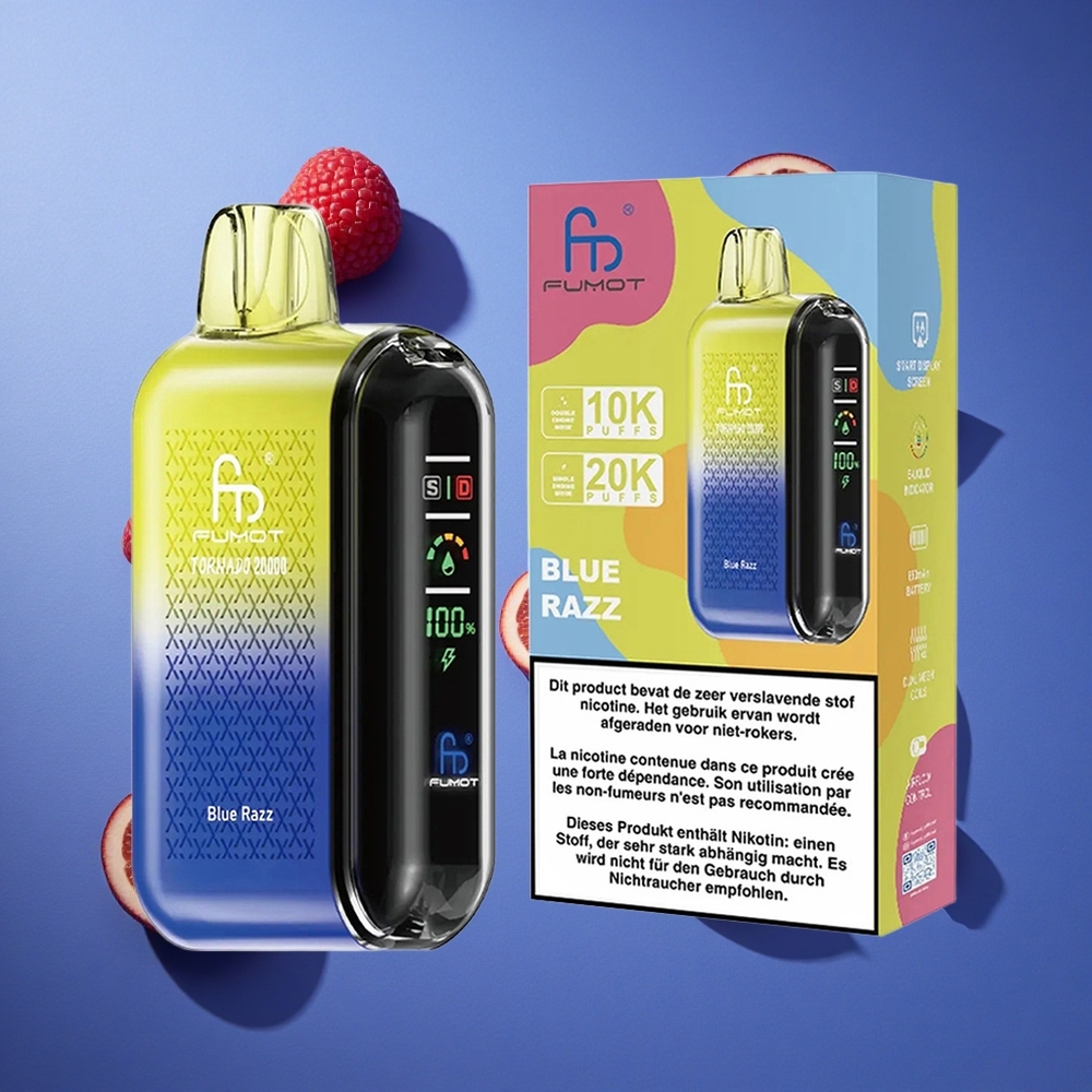 Blue Razz Fumot Tornado 20000 Puffs Dual Mesh Coil Italia vape