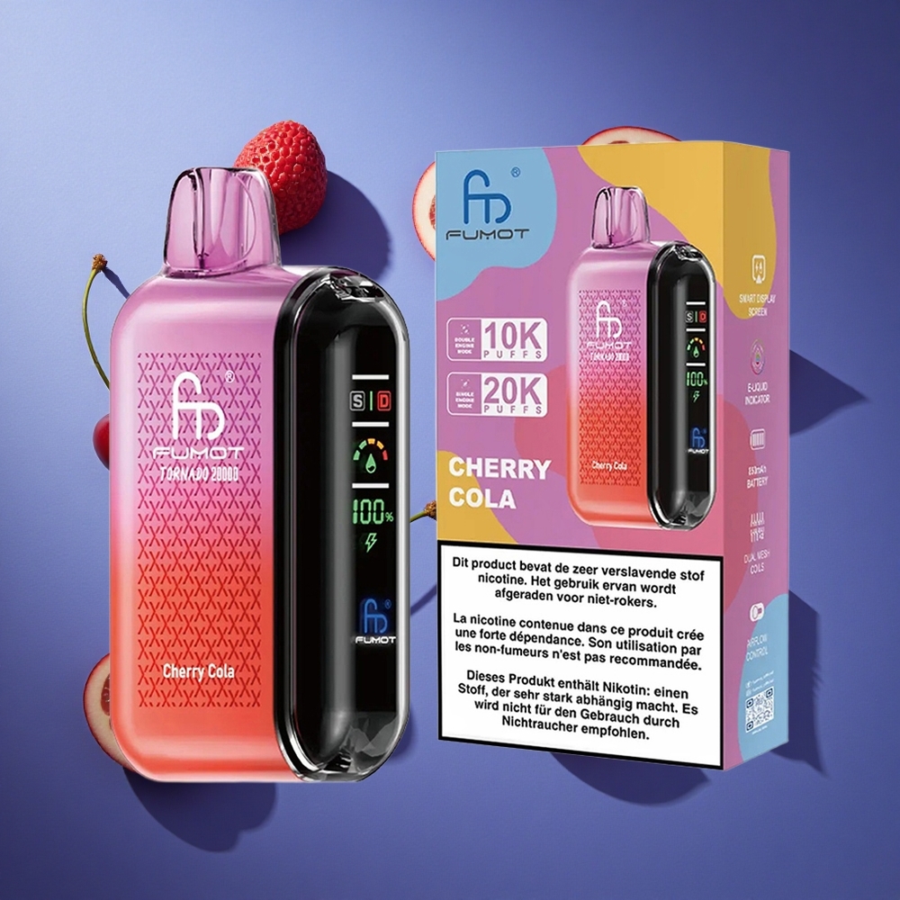 Ciliegia Cola Fumot Tornado 20000 Puffs Capacità 20ml Italia vape
