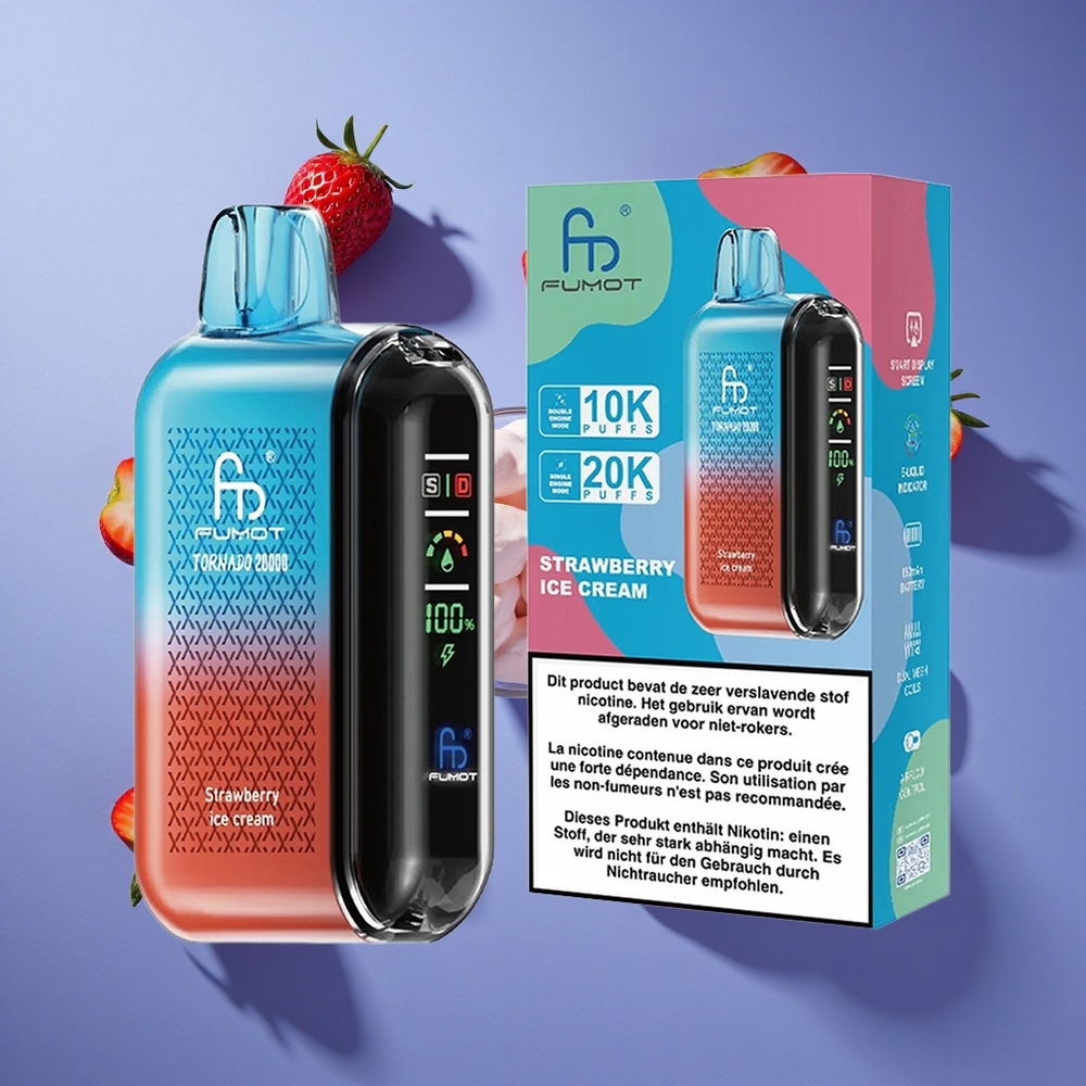 Fragola Gelato Fumot Tornado 20000 Puffs Dual Mesh Coil Italia vape
