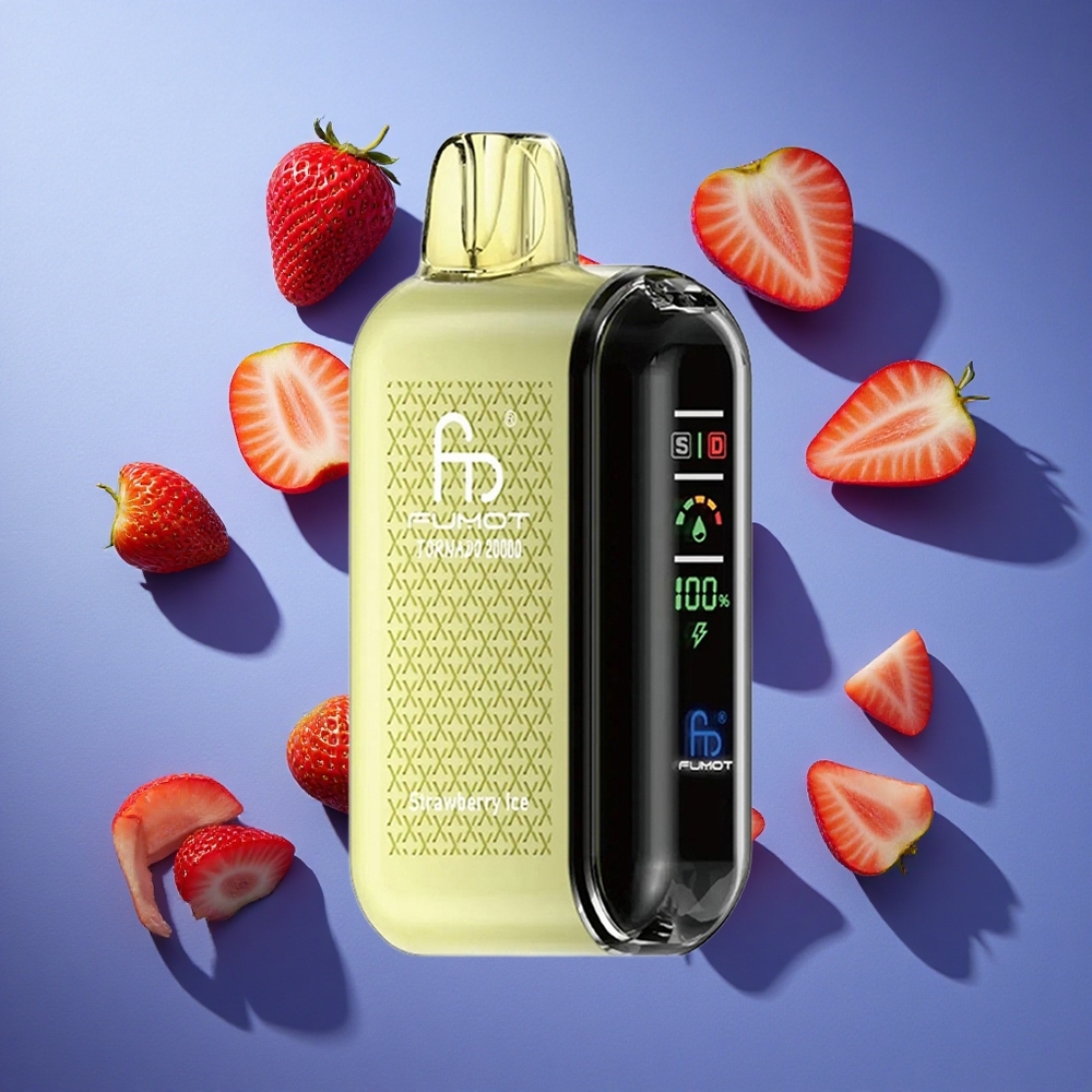 Fragola Ghiaccio Fumot Tornado 20000 Puffs Doppia Bobina Mesh Italia vape