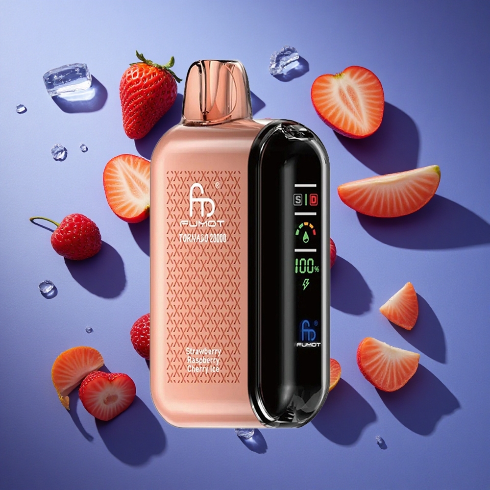 Fragola Lampone Ciliegia Ghiaccio Fumot Tornado 20000 Puffs Dual Mesh Italia vape