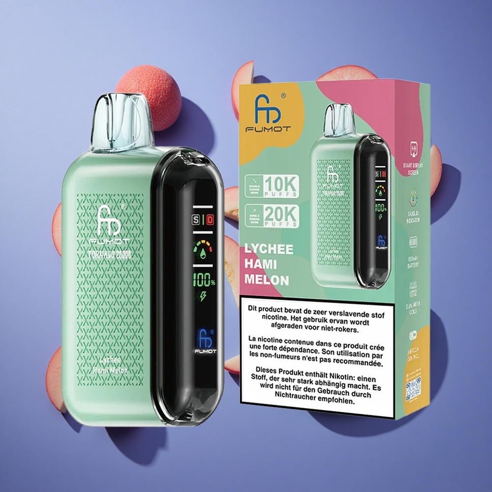 Litchi Melone Hami Fumot Tornado 20000 Puffs Dual Mesh Italia vape