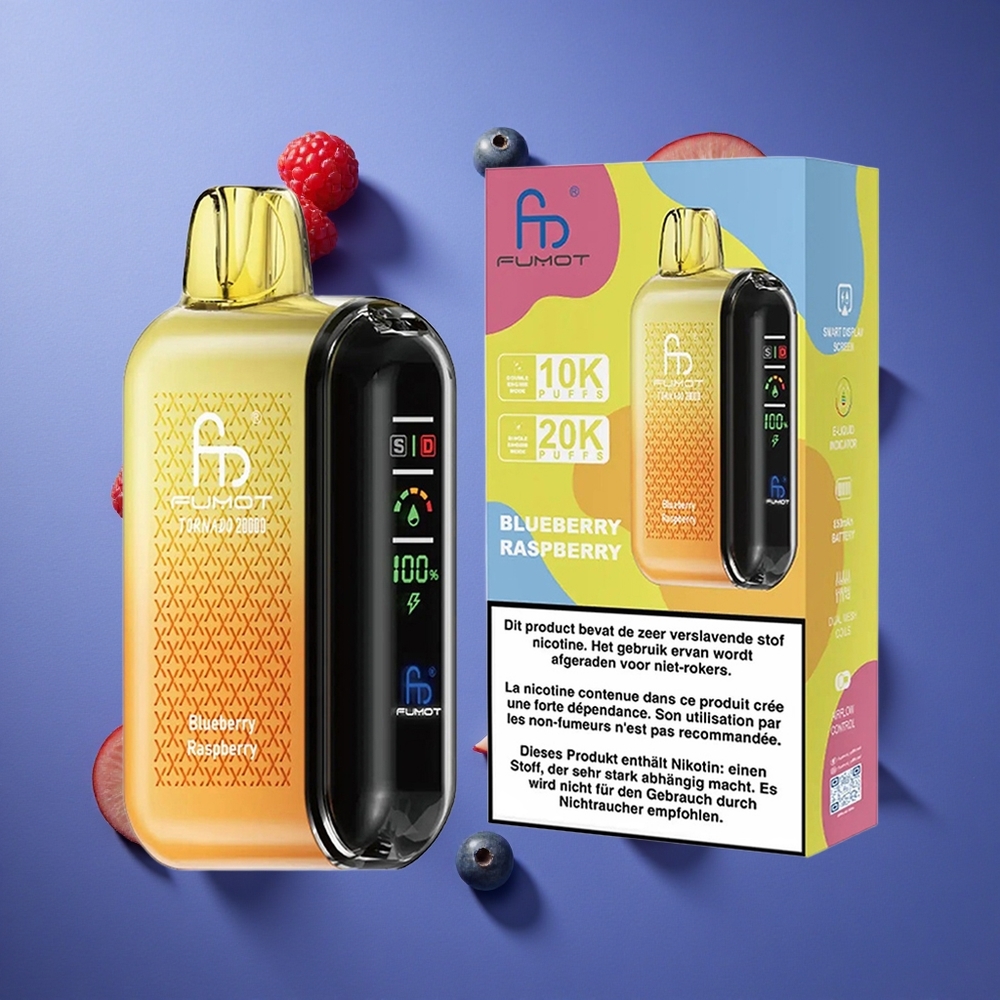 Mirtillo Lampone Fumot Tornado 20000 Puffs Dual Mesh Italia vape