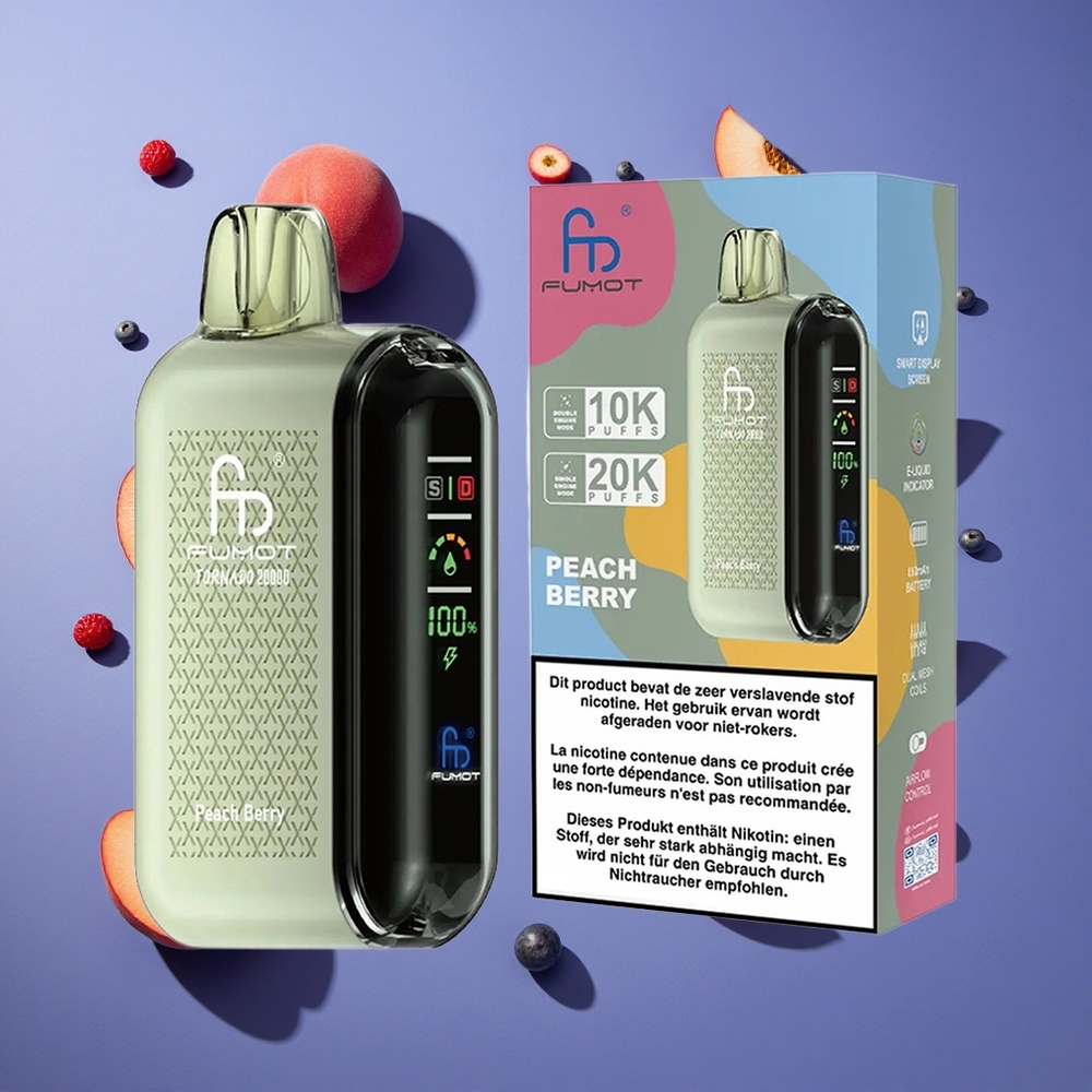 Pesca Frutti di Bosco Fumot Tornado 20000 Puffs Dual Mesh Coil Italia vape