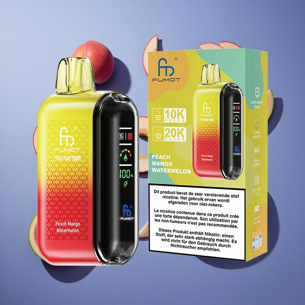 Pesca Mango Anguria Fumot Tornado 20000 Puffs Dual Mesh Coil Italia vape