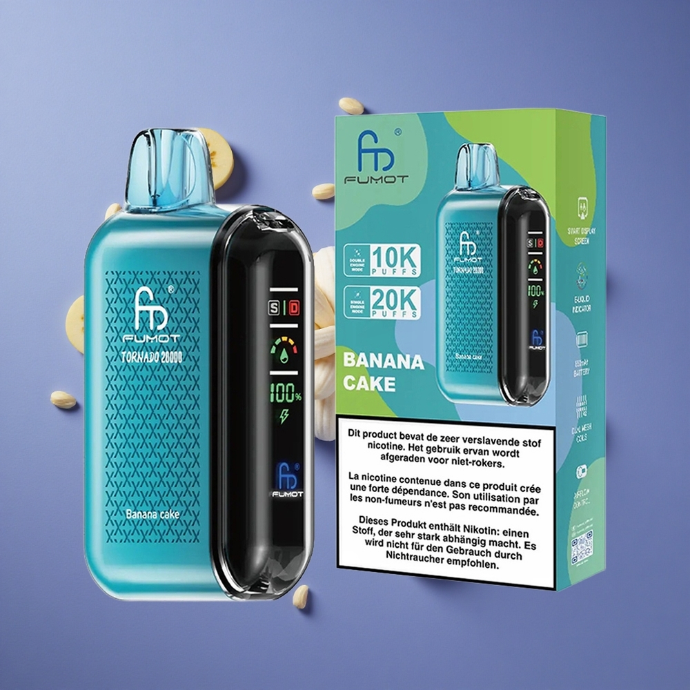 Torta di Banana Fumot Tornado 20000 Puffs Capacità E-liquid 20ml Italia vape