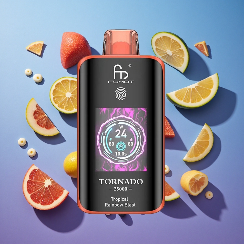 Arcobaleno Tropicale Fumot Tornado 25000 Puffs Schermo HD Italia vape