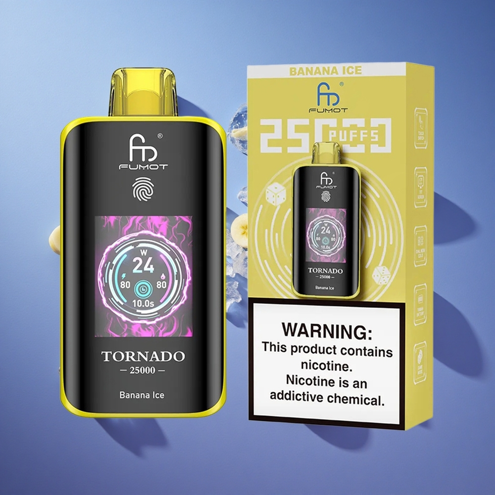 Banana Ghiaccio Fumot Tornado 25000 Puffs Schermo HD Italia vape