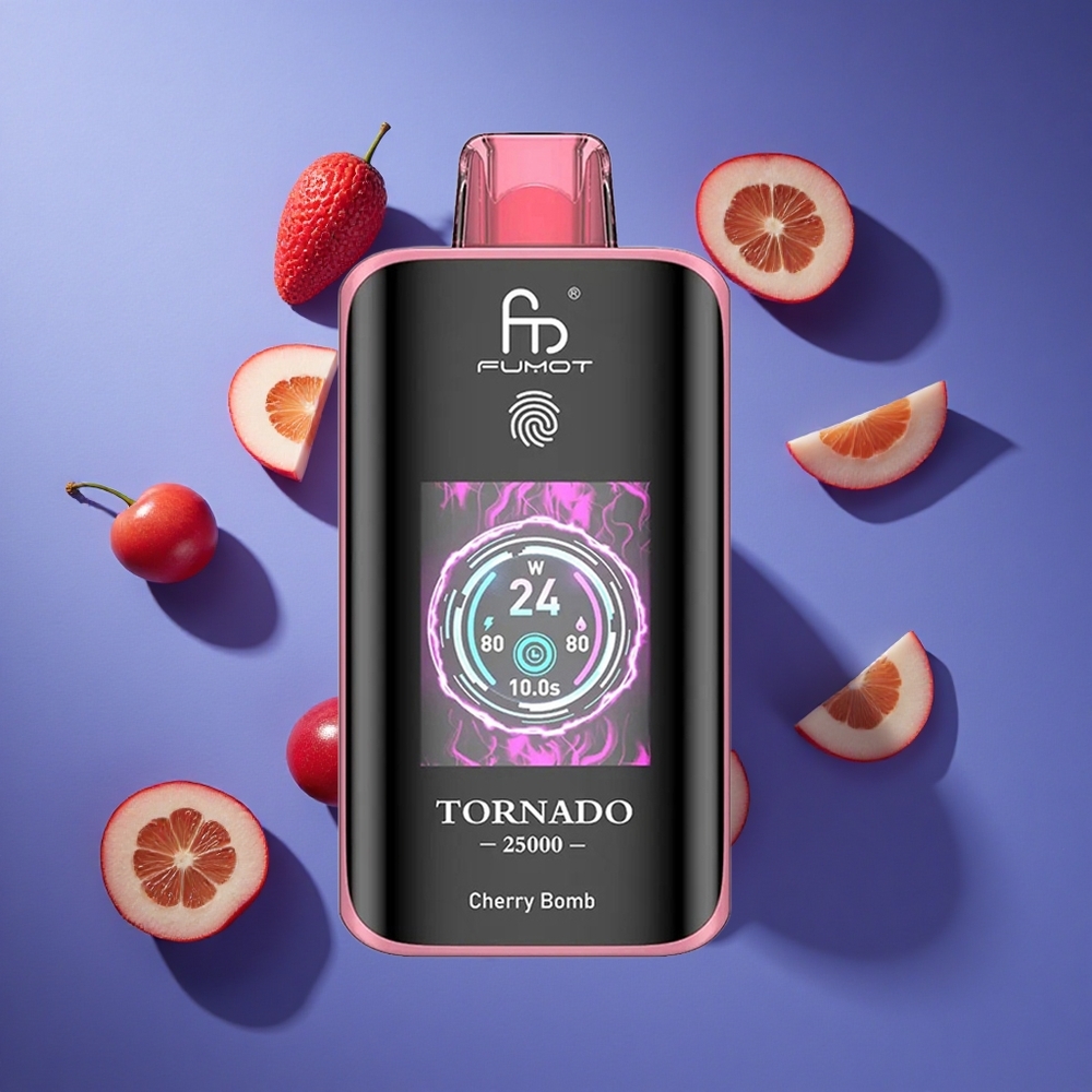 Combustione di Ciliegia Fumot Tornado 25000 Puffs Schermo HD Italia vape