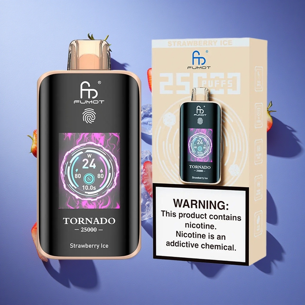 Fragola Ghiaccio Fumot Tornado 25000 Puffs 20ml Ricaricabile Italia vape