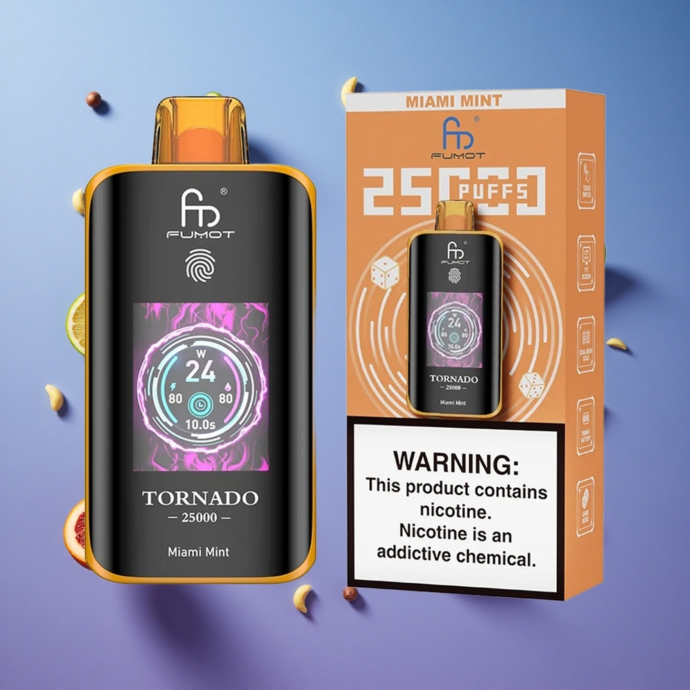 Menta Miami Fumot Tornado 25000 Puffs Schermo HD Italia vape