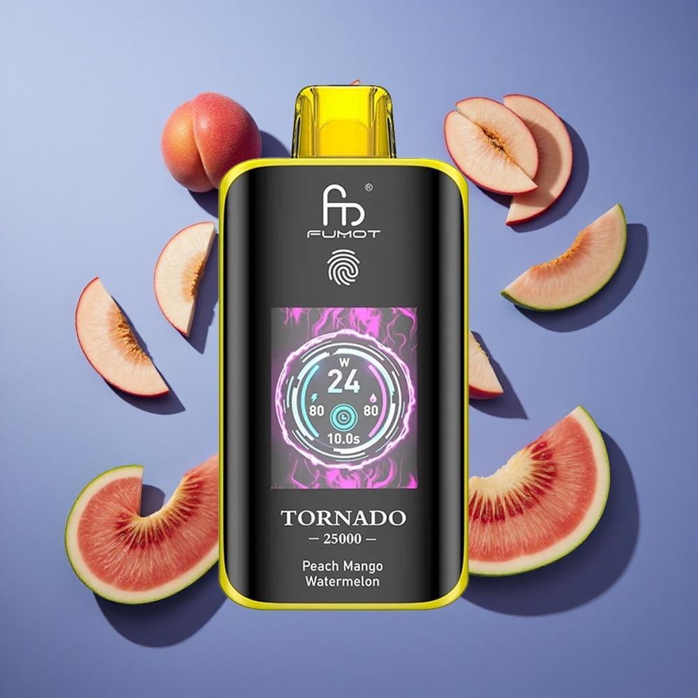 Pesca Mango Anguria Fumot Tornado 25000 Puffs HD Schermo Italia vape