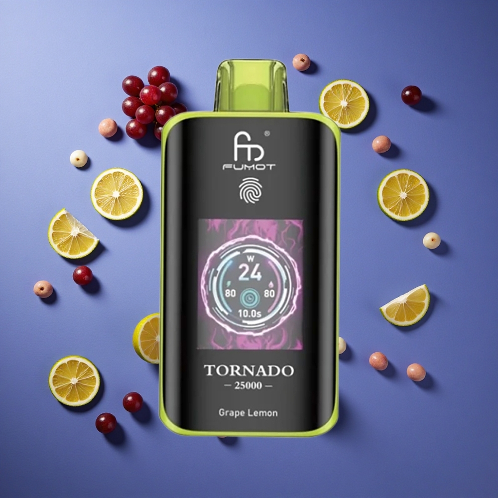 Uva Limone Fumot Tornado 25000 Puffs Schermo HD Italia vape