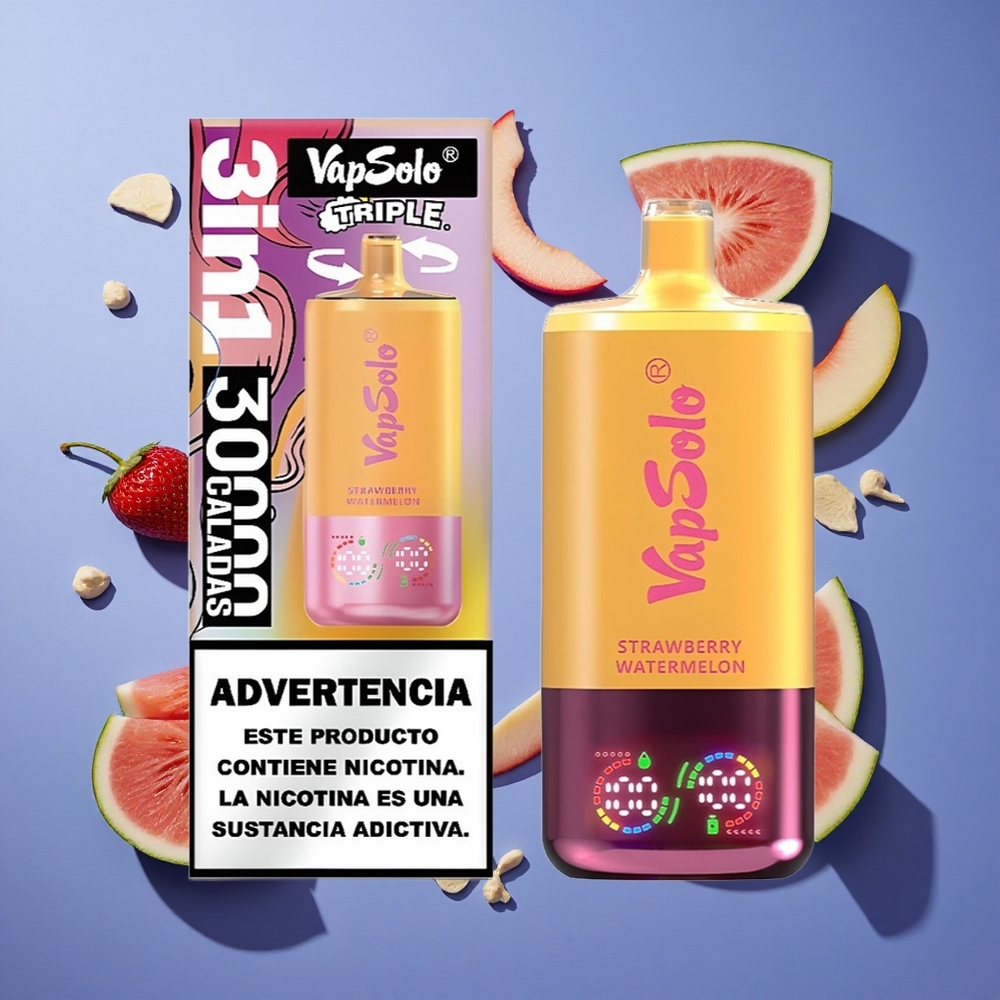 Fragola Anguria & Limone Pesca VapSolo Triple 30000 Puffs 40ml Italia vape