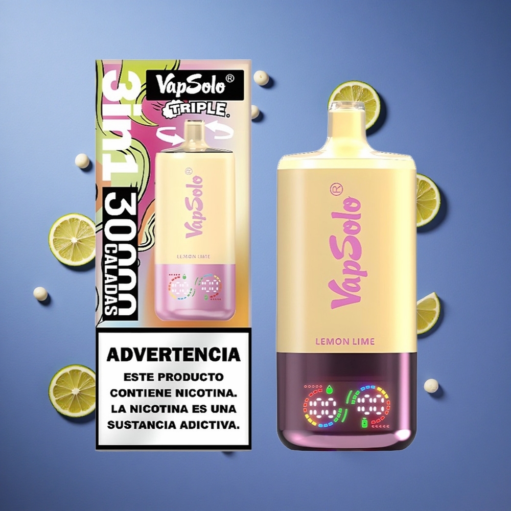 Limone Lime VapSolo Triple 30000 Puffs 3 Serbatoi Italia vape
