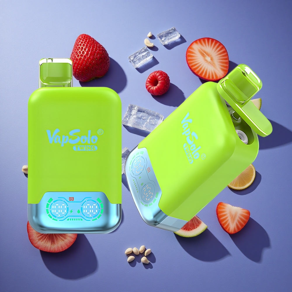 Fragola Kiwi & Fragola Lampone Ciliegia Ghiaccio Vapsolo Twins 20000 Puffs 40ml Italia vape