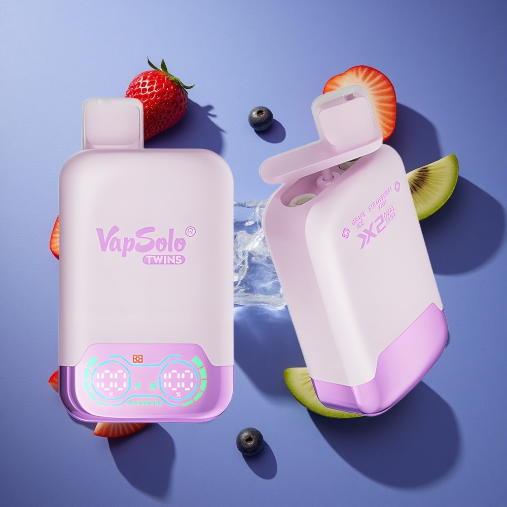 Uva Ghiaccio & Fragola Kiwi Vapsolo Twins 20000 Puffs Serbatoio Doppio Italia vape