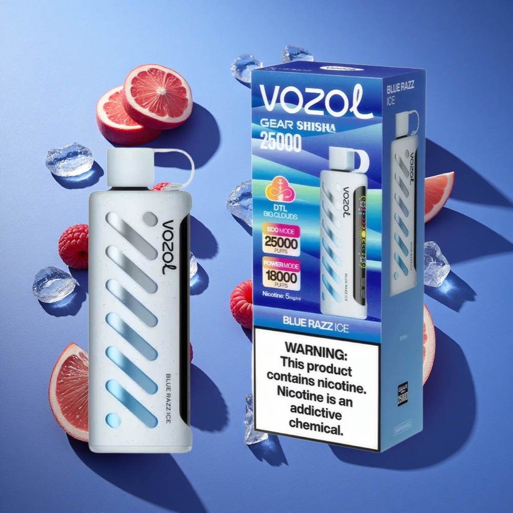 Mirtillo Blu Ghiaccio VOZOL Gear Shisha 25000 Puffs Dual Mesh Italia vape