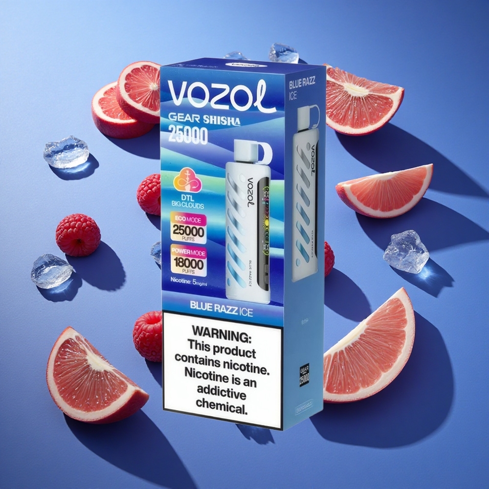 Mirtillo Blu Ghiaccio VOZOL Gear Shisha 25000 Puffs Dual Mesh Italia vape